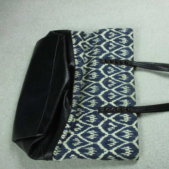 Label Rachel Roy Tote Large Blue and Black faux Leather - Picture 8 of 16